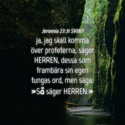 Picture 04 - Jeremia 23:31 SV1917 - ja, jag skall komma över profeterna, säger - Bible Verse Picture