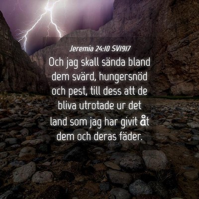 Picture 04 - Jeremia 24:10 SV1917 - Och jag skall sända bland dem svärd, - Bible Verse Picture