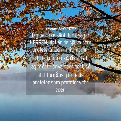 Picture 04 - Jeremia 27:15 SV1917 - Jag har icke sänt dem, säger HERREN; det är de - Bible Verse Picture