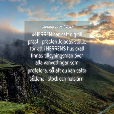 Picture 04 - Jeremia 29:26 SV1917 - »HERREN har satt dig till präst i prästen - Bible Verse Picture