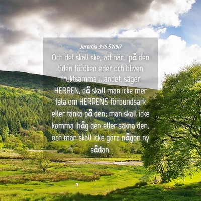 Picture 04 - Jeremia 3:16 SV1917 - Och det skall ske, att när I på den tiden - Bible Verse Picture
