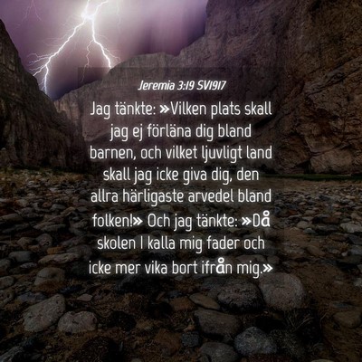 Picture 04 - Jeremia 3:19 SV1917 - Jag tänkte: »Vilken plats skall jag ej - Bible Verse Picture