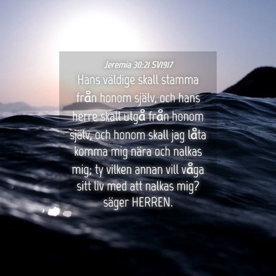 Picture 04 - Jeremia 30:21 SV1917 - Hans väldige skall stamma från honom själv, - Bible Verse Picture