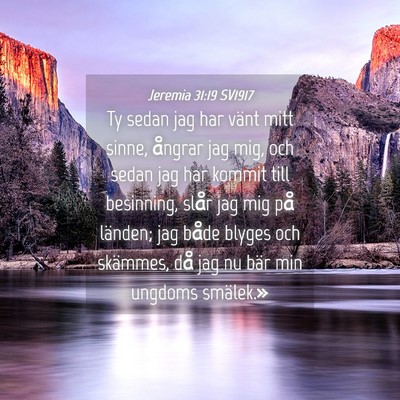 Picture 04 - Jeremia 31:19 SV1917 - Ty sedan jag har vänt mitt sinne, ångrar jag - Bible Verse Picture