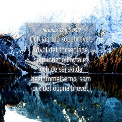 Picture 04 - Jeremia 32:11 SV1917 - Och jag tog köpebrevet, såväl det förseglade, - Bible Verse Picture
