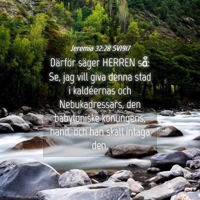 Picture 04 - Jeremia 32:28 SV1917 - Därför säger HERREN så: Se, jag vill giva - Bible Verse Picture