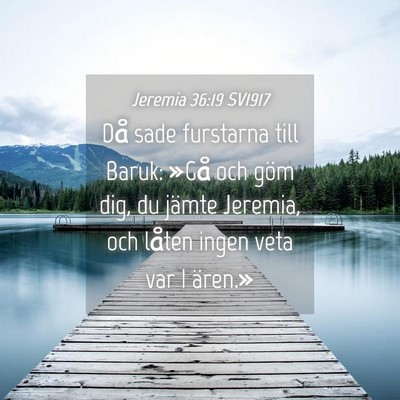 Picture 04 - Jeremia 36:19 SV1917 - Då sade furstarna till Baruk: »Gå och göm - Bible Verse Picture