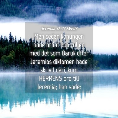 Picture 04 - Jeremia 36:27 SV1917 - Men sedan konungen hade bränt upp rullen med det - Bible Verse Picture