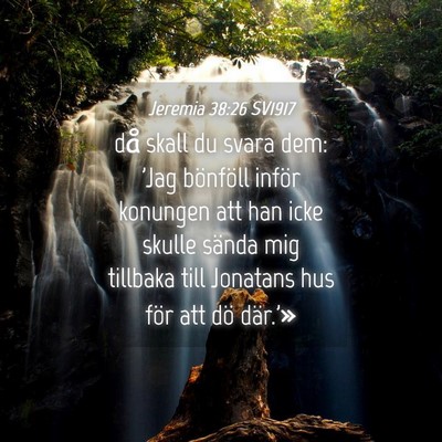 Picture 04 - Jeremia 38:26 SV1917 - då skall du svara dem: 'Jag bönföll inför - Bible Verse Picture