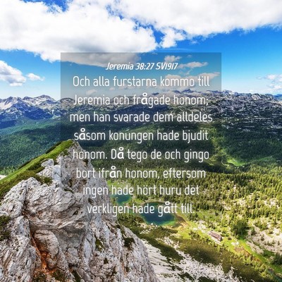 Picture 04 - Jeremia 38:27 SV1917 - Och alla furstarna kommo till Jeremia och - Bible Verse Picture