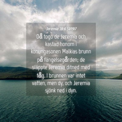 Picture 04 - Jeremia 38:6 SV1917 - Då togo de Jeremia och kastad honom i - Bible Verse Picture