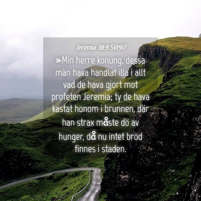 Picture 04 - Jeremia 38:9 SV1917 - »Min herre konung, dessa män hava handlat illa - Bible Verse Picture