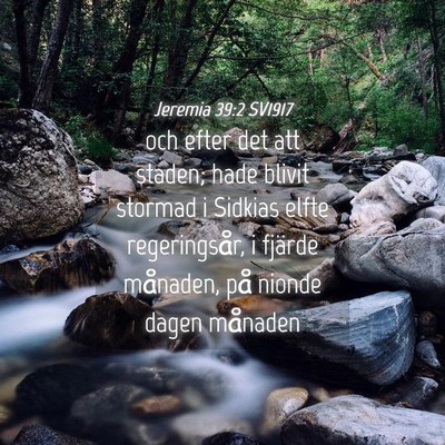Picture 04 - Jeremia 39:2 SV1917 - och efter det att staden; hade blivit stormad i - Bible Verse Picture