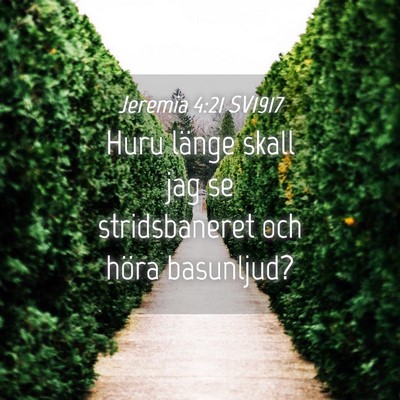 Picture 04 - Jeremia 4:21 SV1917 - Huru länge skall jag se stridsbaneret och höra - Bible Verse Picture