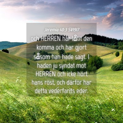 Picture 04 - Jeremia 40:3 SV1917 - och HERREN har låtit den komma och har gjort - Bible Verse Picture