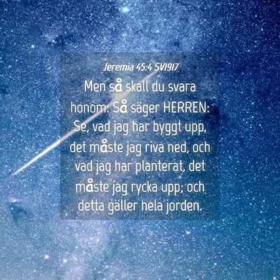 Picture 04 - Jeremia 45:4 SV1917 - Men så skall du svara honom: Så säger HERREN: - Bible Verse Picture