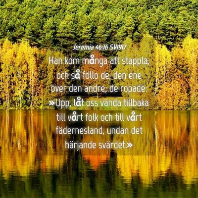 Picture 04 - Jeremia 46:16 SV1917 - Han kom många att stappla, och så föllo de, - Bible Verse Picture