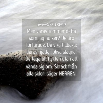 Picture 04 - Jeremia 46:5 SV1917 - Men varav kommer detta som jag nu ser? De äro - Bible Verse Picture