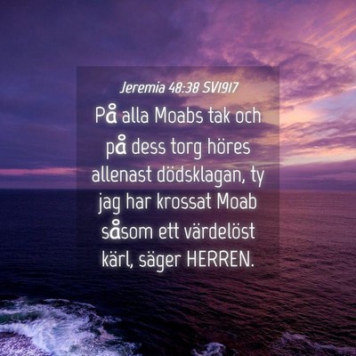 Picture 04 - Jeremia 48:38 SV1917 - På alla Moabs tak och på dess torg höres - Bible Verse Picture