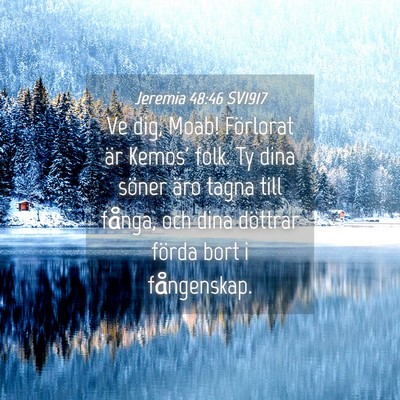 Picture 04 - Jeremia 48:46 SV1917 - Ve dig, Moab! Förlorat är Kemos' folk. Ty dina - Bible Verse Picture