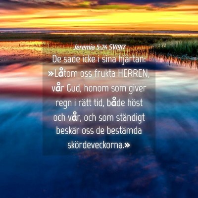 Picture 04 - Jeremia 5:24 SV1917 - De sade icke i sina hjärtan: »Låtom oss frukta - Bible Verse Picture