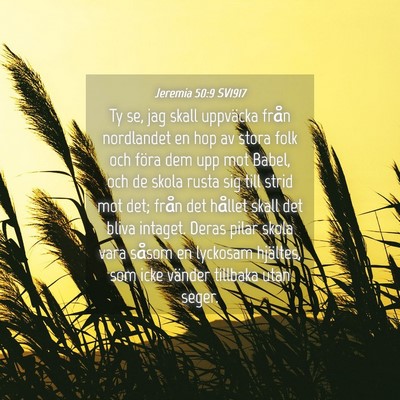 Picture 04 - Jeremia 50:9 SV1917 - Ty se, jag skall uppväcka från nordlandet en - Bible Verse Picture