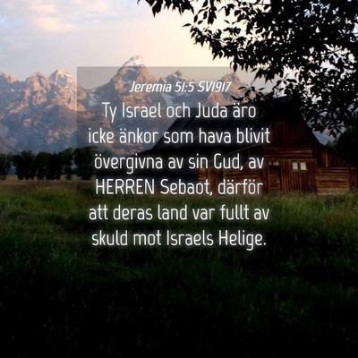 Picture 04 - Jeremia 51:5 SV1917 - Ty Israel och Juda äro icke änkor som hava - Bible Verse Picture