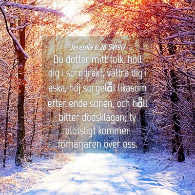 Picture 04 - Jeremia 6:26 SV1917 - Du dotter mitt folk, höll dig i sorgdräkt, - Bible Verse Picture