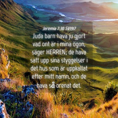Picture 04 - Jeremia 7:30 SV1917 - Juda barn hava ju gjort vad ont är i mina ögon, - Bible Verse Picture
