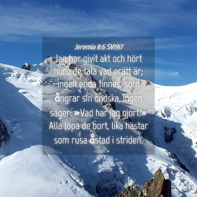 Picture 04 - Jeremia 8:6 SV1917 - Jag har givit akt och hört huru de tala vad - Bible Verse Picture