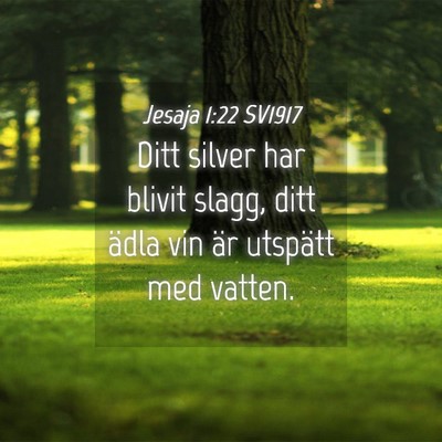 Picture 04 - Jesaja 1:22 SV1917 - Ditt silver har blivit slagg, ditt ädla vin är - Bible Verse Picture