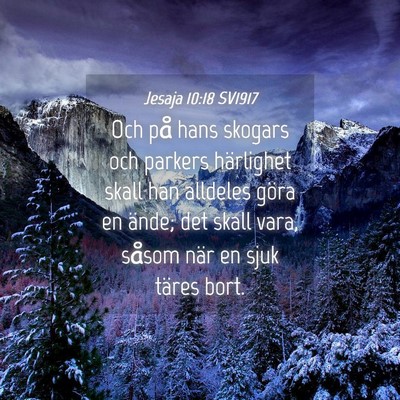 Picture 04 - Jesaja 10:18 SV1917 - Och på hans skogars och parkers härlighet skall - Bible Verse Picture