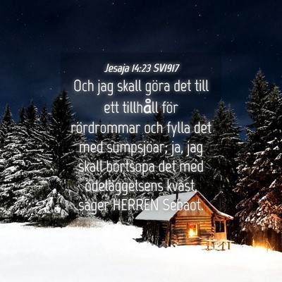 Picture 04 - Jesaja 14:23 SV1917 - Och jag skall göra det till ett tillhåll för - Bible Verse Picture