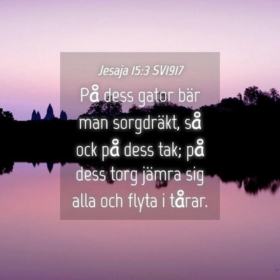 Picture 04 - Jesaja 15:3 SV1917 - På dess gator bär man sorgdräkt, så ock på - Bible Verse Picture