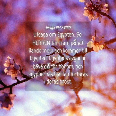 Picture 04 - Jesaja 19:1 SV1917 - Utsaga om Egypten. Se, HERREN far fram på ett - Bible Verse Picture