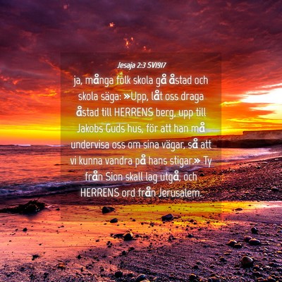 Picture 04 - Jesaja 2:3 SV1917 - ja, många folk skola gå åstad och skola säga: - Bible Verse Picture