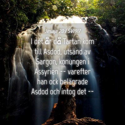 Picture 04 - Jesaja 20:1 SV1917 - I det år då Tartan kom till Asdod, utsänd av - Bible Verse Picture