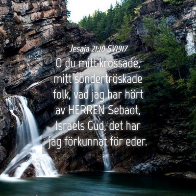 Picture 04 - Jesaja 21:10 SV1917 - O du mitt krossade, mitt söndertröskade folk, - Bible Verse Picture