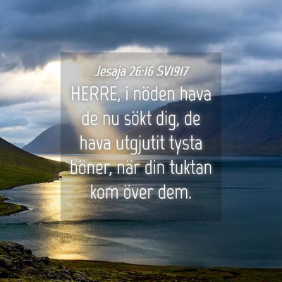 Picture 04 - Jesaja 26:16 SV1917 - HERRE, i nöden hava de nu sökt dig, de hava - Bible Verse Picture