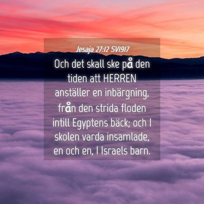 Picture 04 - Jesaja 27:12 SV1917 - Och det skall ske på den tiden att HERREN - Bible Verse Picture