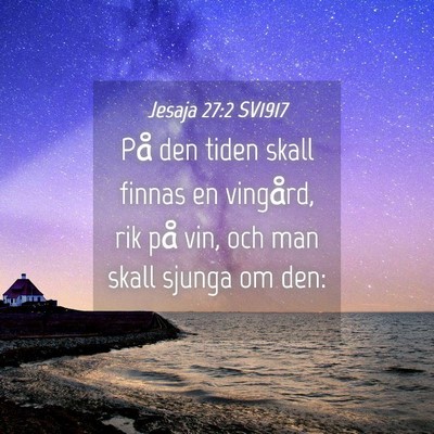Picture 04 - Jesaja 27:2 SV1917 - På den tiden skall finnas en vingård, rik på - Bible Verse Picture