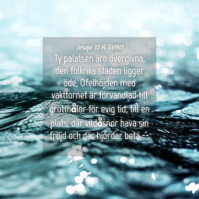 Picture 04 - Jesaja 32:14 SV1917 - Ty palatsen äro övergivna, den folkrika staden - Bible Verse Picture