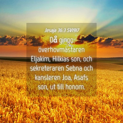 Picture 04 - Jesaja 36:3 SV1917 - Då gingo överhovmästaren Eljakim, Hilkias son, - Bible Verse Picture