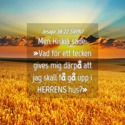 Picture 04 - Jesaja 38:22 SV1917 - Men Hiskia sade: »Vad för ett tecken gives mig - Bible Verse Picture