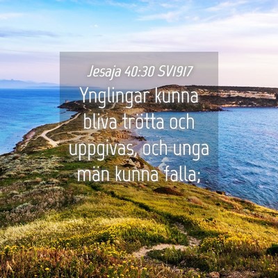 Picture 04 - Jesaja 40:30 SV1917 - Ynglingar kunna bliva trötta och uppgivas, och - Bible Verse Picture