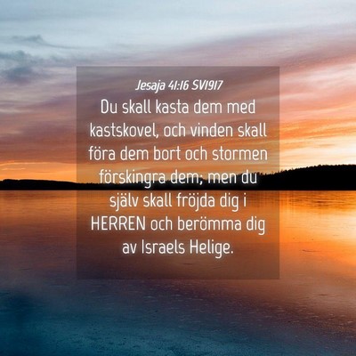 Picture 04 - Jesaja 41:16 SV1917 - Du skall kasta dem med kastskovel, och vinden - Bible Verse Picture