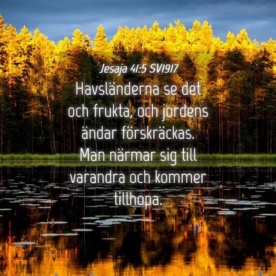 Picture 04 - Jesaja 41:5 SV1917 - Havsländerna se det och frukta, och jordens - Bible Verse Picture