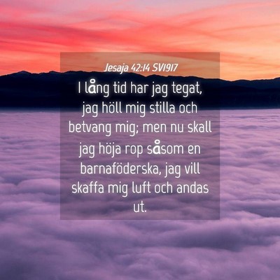 Picture 04 - Jesaja 42:14 SV1917 - I lång tid har jag tegat, jag höll mig stilla - Bible Verse Picture