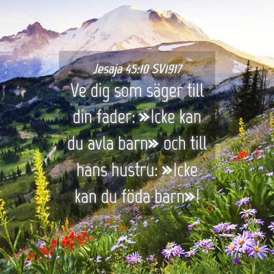Picture 04 - Jesaja 45:10 SV1917 - Ve dig som säger till din fader: »Icke kan du - Bible Verse Picture