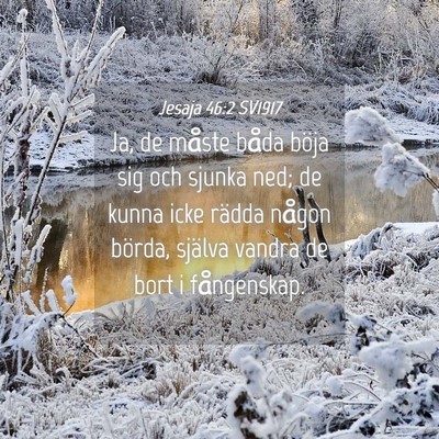 Picture 04 - Jesaja 46:2 SV1917 - Ja, de måste båda böja sig och sjunka ned; de - Bible Verse Picture